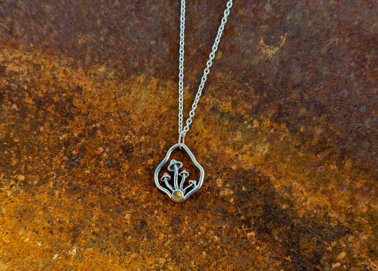 CITRINE MUSHROOM NECKLACE