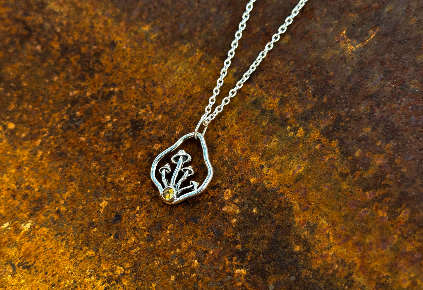 CITRINE MUSHROOM NECKLACE