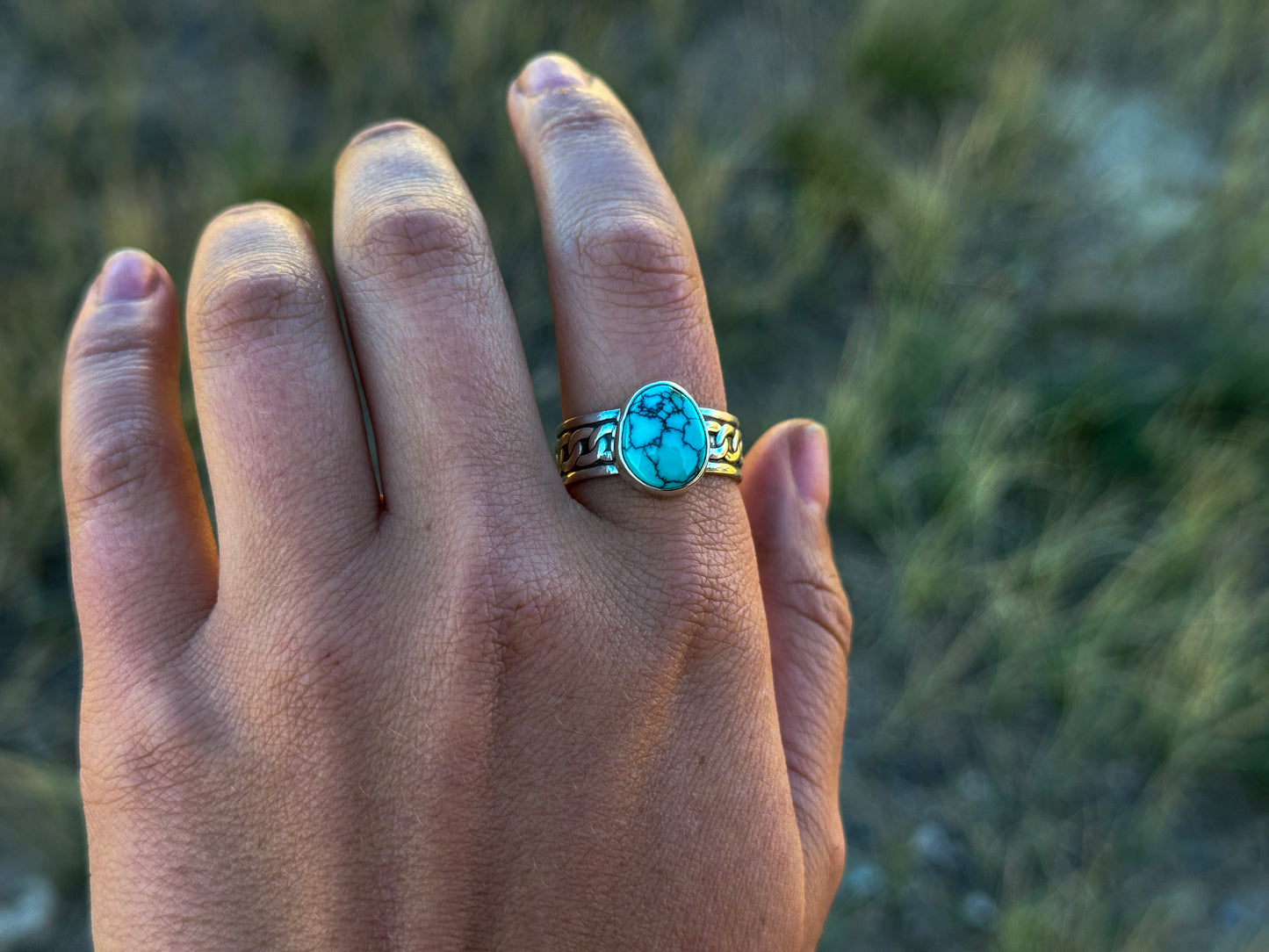 SIZE 10 1/4 BLUE MOON TURQUOISE