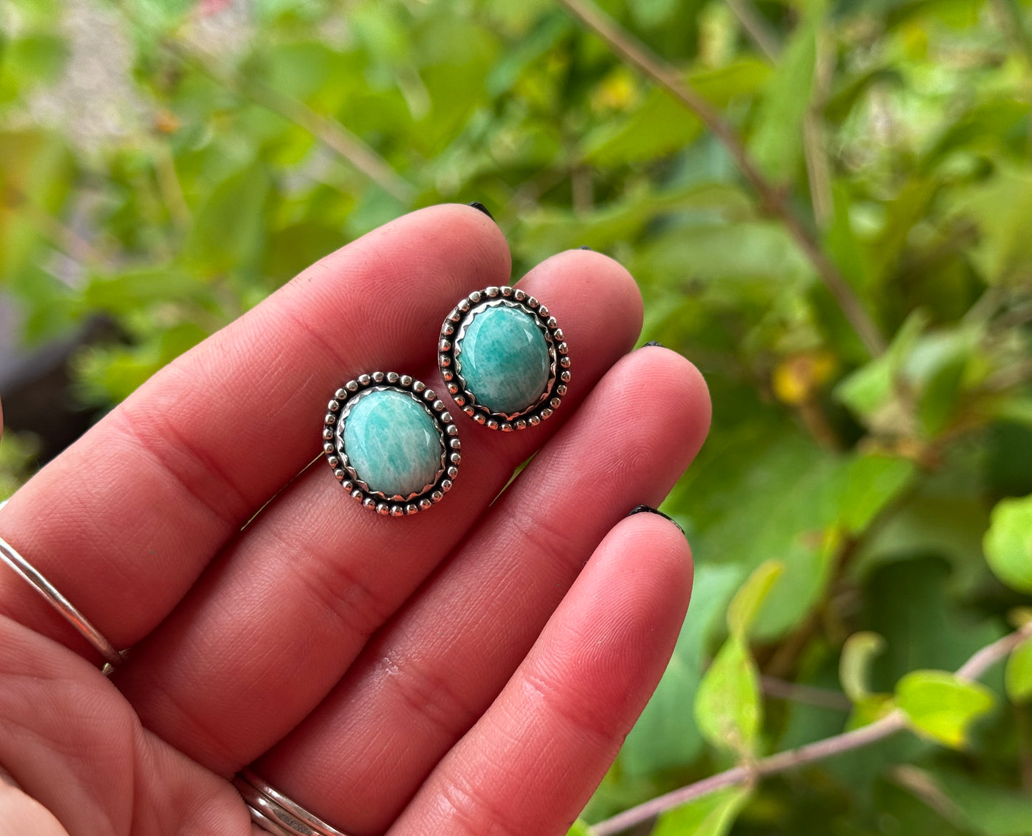 AMAZONITE DOT STUDS
