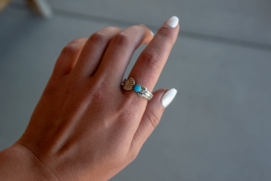 SIZE 9.5 KINGMAN TURQUOISE SPOON RING