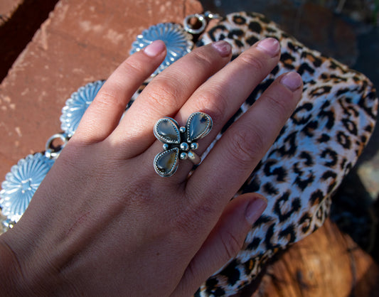 SIZE 8 MONTANA AGATE RING