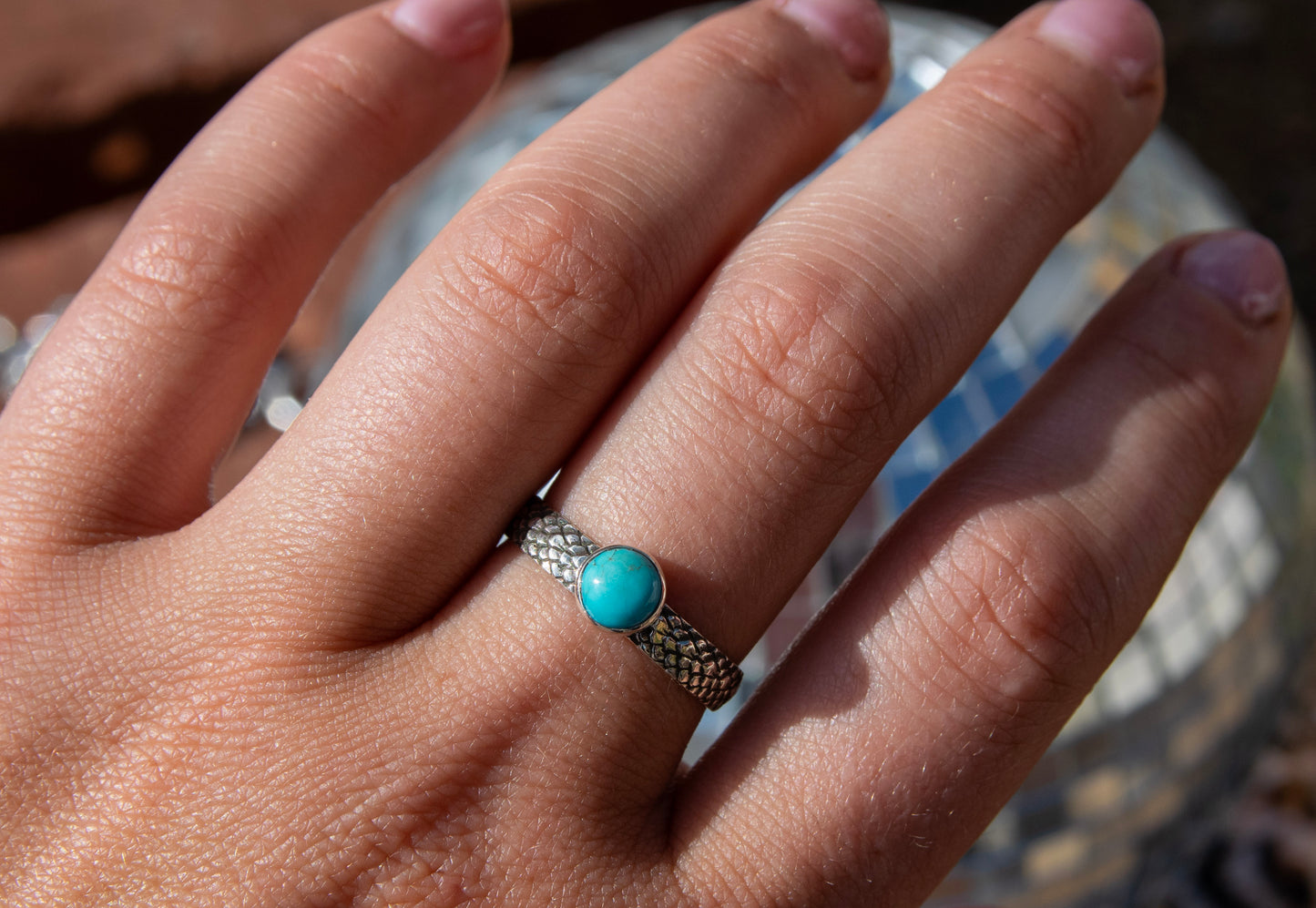 KINGMAN TURQUOISE SNAKE RINGS