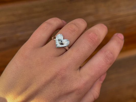 SIZE 7 STERLING HEART RING