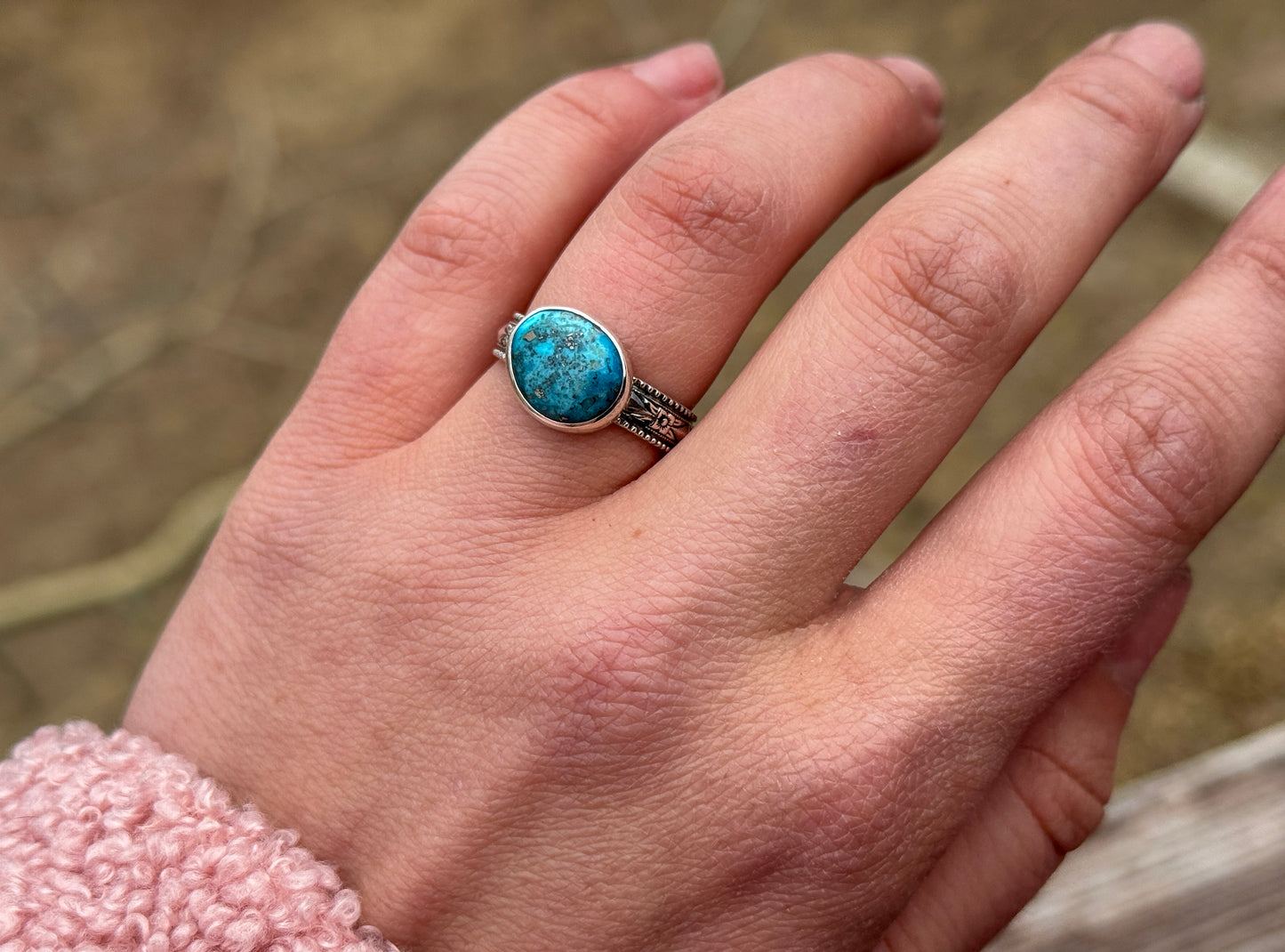 SIZE 7.25 KINGMAN TURQUOISE RING