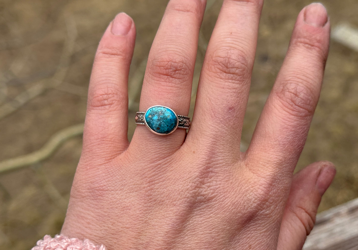 SIZE 7.25 KINGMAN TURQUOISE RING