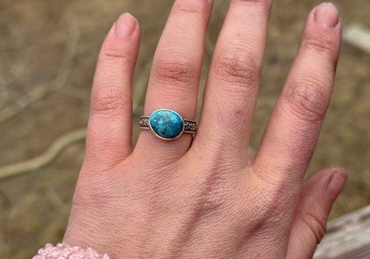 SIZE 7.25 KINGMAN TURQUOISE RING