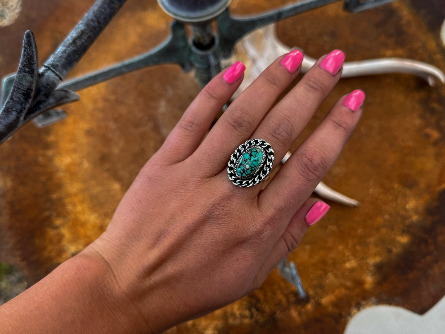 SIZE 7.5 TURQUOISE CHAIN RING