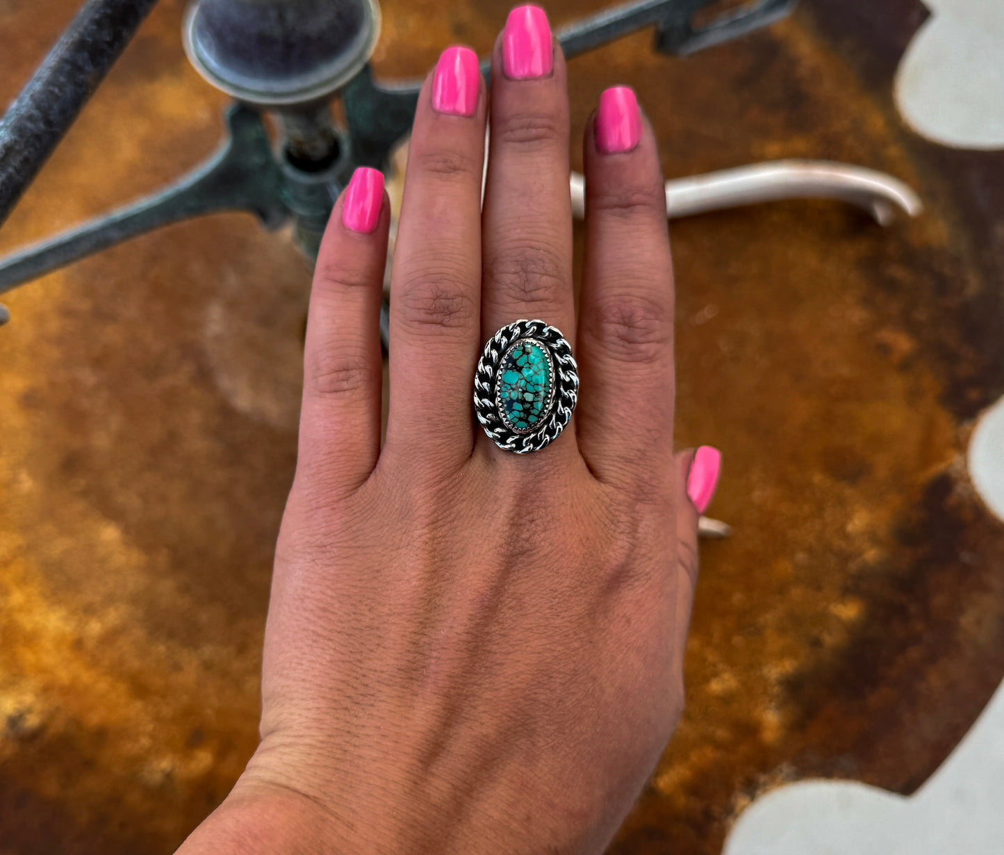 SIZE 7.5 TURQUOISE CHAIN RING