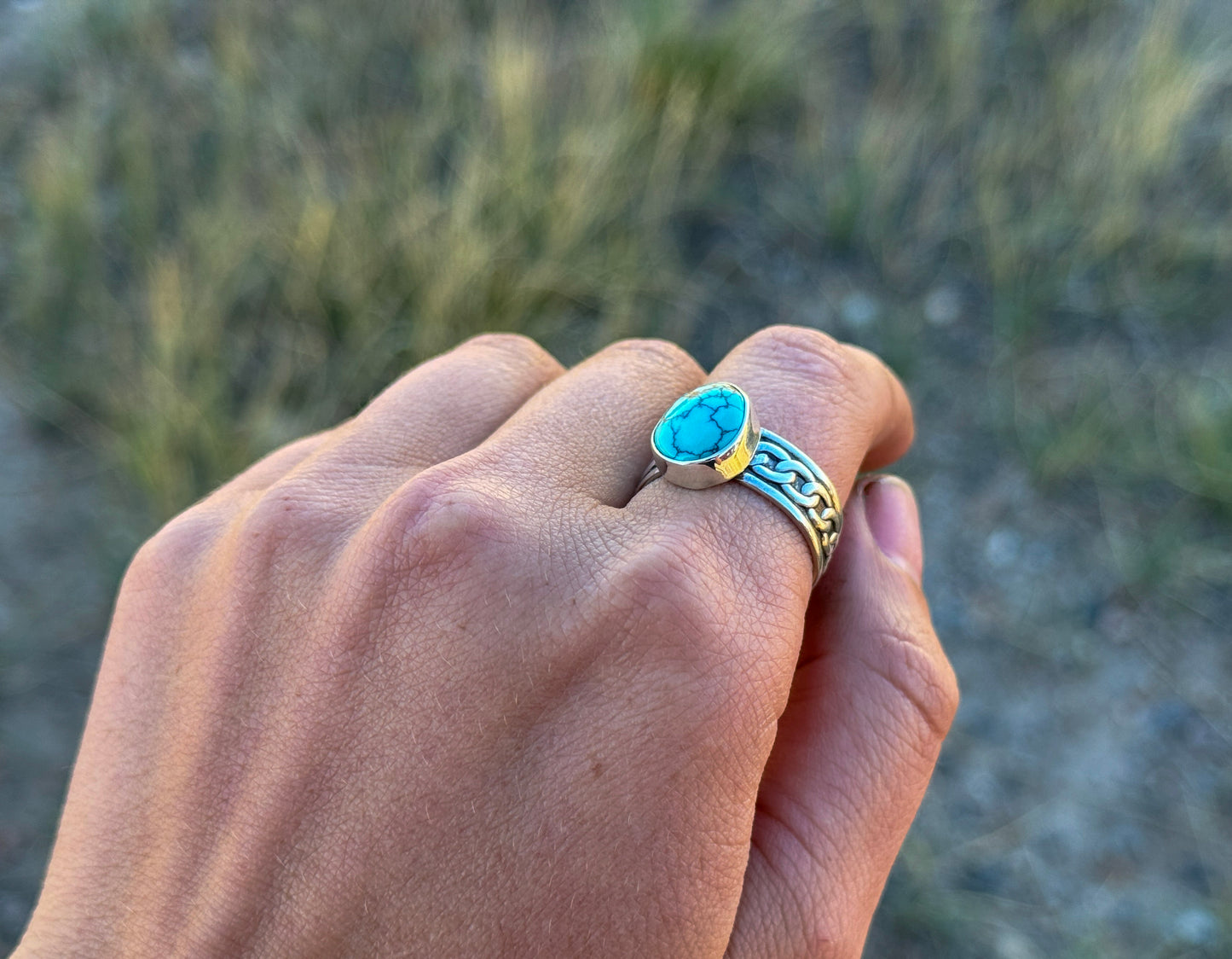 SIZE 10 1/4 BLUE MOON TURQUOISE